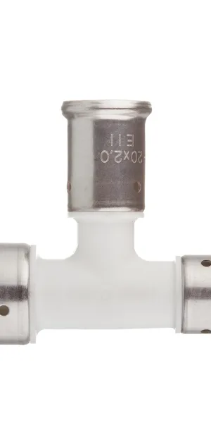 Тройник Henco (11PKW-262020) 26(пресс) х 20(пресс) х 20(пресс) PVDF белый