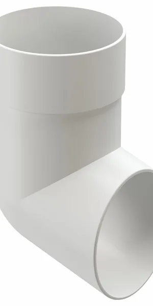 Колено стока пластиковое d80 мм Docke Standard пломбир RAL 9003