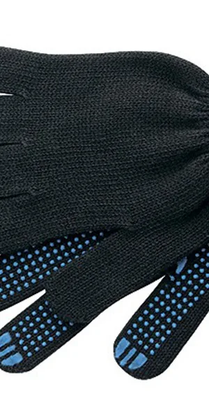 Перчатки х/б 4 нити с ПВХ покрытием черные 10 (XL)