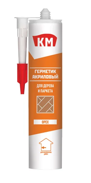 Герметик акриловый для дерева и паркета КМ орех 280 мл