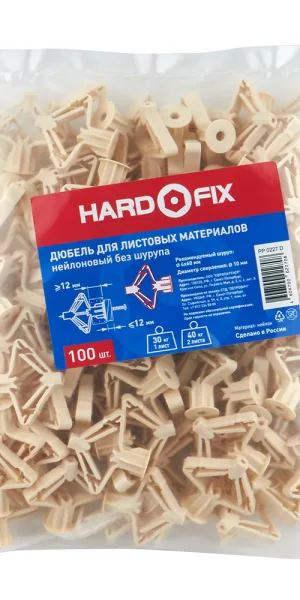 Дюбель для листовых материалов Hard-Fix PLA 4x60 мм нейлон (100 шт.)