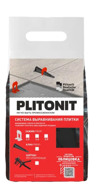 Система выравнивания плитки Plitonit клин (100 шт.)