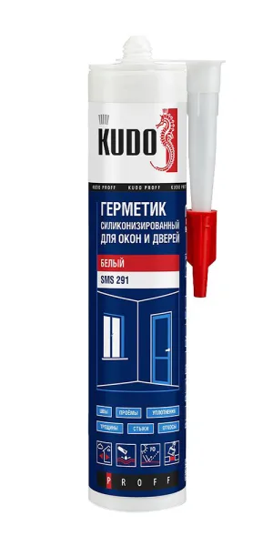 Герметик силикон-акриловый для окон и дверей Kudo Proff белый 280 мл