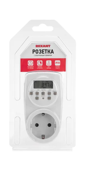 Розетка Rexant 16 А 250 В с электронным таймером белая (11-6010)