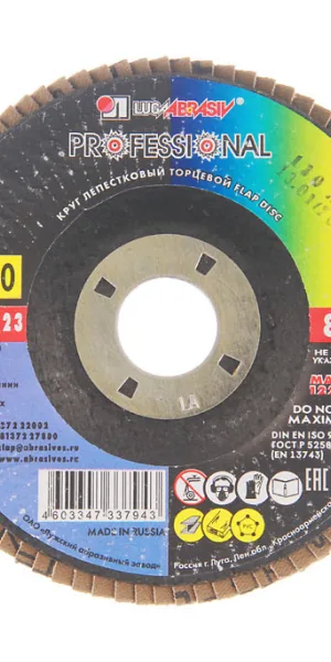 Круг лепестковый по металлу/древесине Луга 125х22,2 мм P120 (7943/4345)