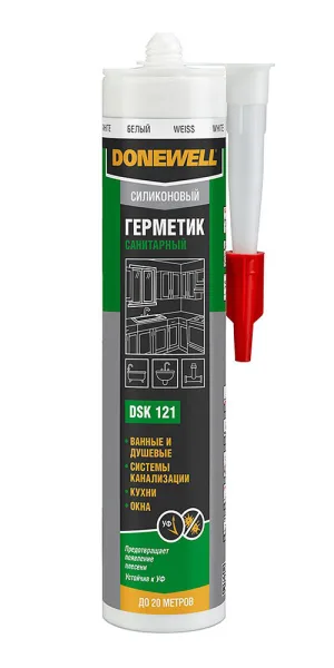 Герметик силиконовый санитарный DoneWell DSK-121 белый 260 мл