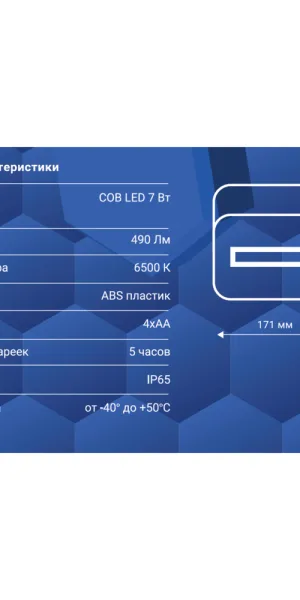 Фонарь прожектор Ritter светодиодный 1 LED 7 Вт на батарейках AA пластик (29130 5)