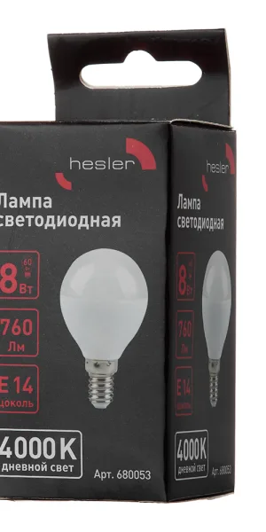 Лампа светодиодная Hesler E14  4000К 8 Вт 760 Лм 230 В шар матовая
