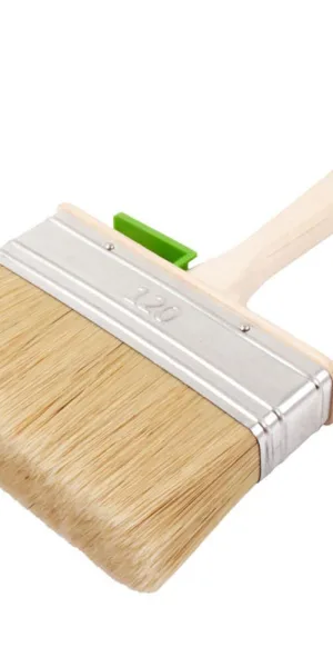 Кисть плоская натуральная щетина деревянная ручка Wenzo Wood 120х25 мм для эмалей и лаков на алкидной основе
