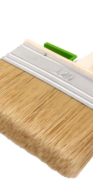 Кисть плоская натуральная щетина деревянная ручка Wenzo Wood 120х25 мм для эмалей и лаков на алкидной основе
