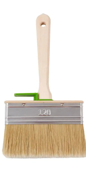 Кисть плоская натуральная щетина деревянная ручка Wenzo Wood 120х25 мм для эмалей и лаков на алкидной основе