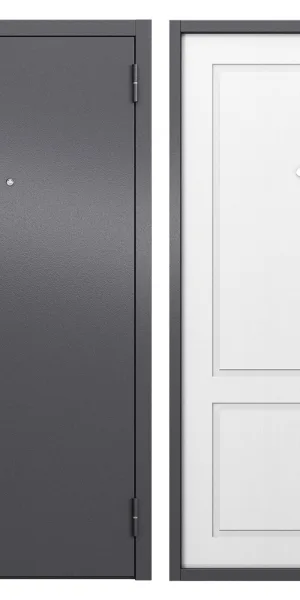 Дверь входная Mastino Home Eco правая букле графит - ларче белый 860х2050 мм