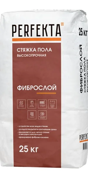Ровнитель (стяжка пола) Perfekta Фиброслой высокопрочный 25 кг