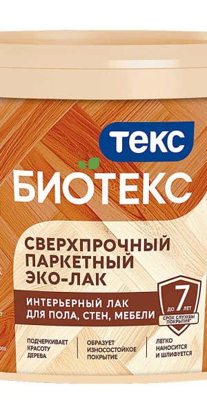 Лак акриловый паркетный Текс Bioteks полуматовый бесцветный 5 л