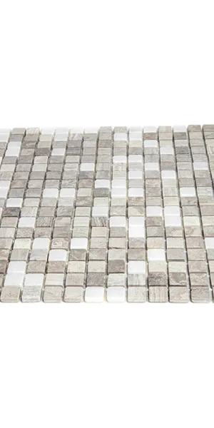 Мозаика Mir Mosaic Natural i-Tilе серая из натурального камня 298х298х4 мм глянцевая