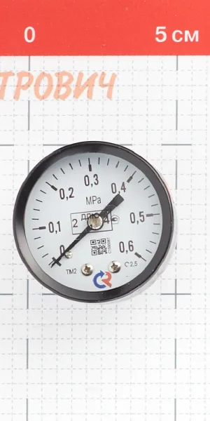 Манометр Росма ТМ-210Т.00 G1/4.2,5 аксиальный 1/4 НР(ш) 6 бар d50 мм (598)