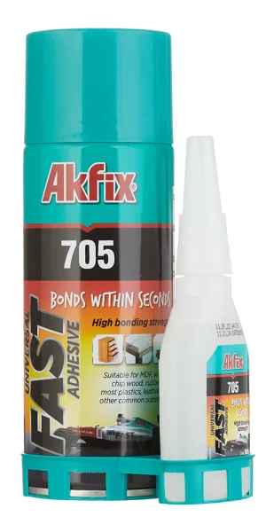 Клей цианоакрилатный Akfix 705 двухкомпонентный прозрачный 400 мл + 100 г
