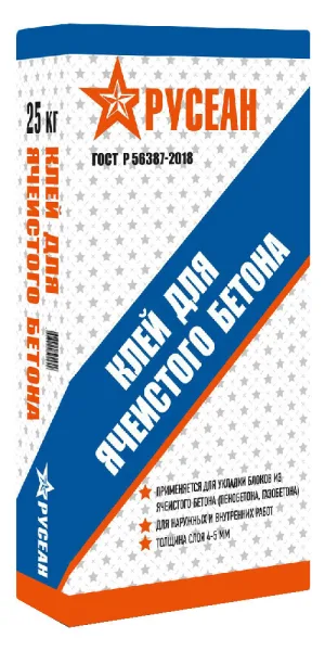 Клей для газобетона Русеан 25 кг