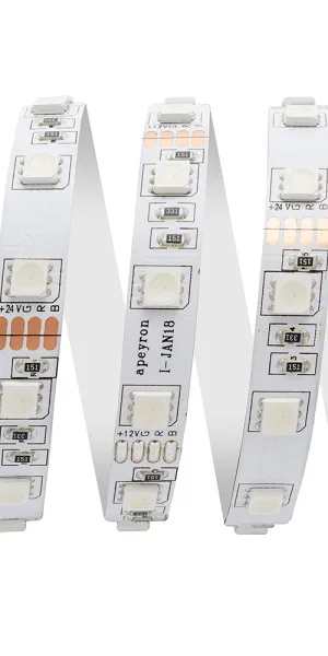 Лента светодиодная SMD 5050 RGB свет 24 В 15 Вт/м 5 м IP20 Apeyron (153КП)