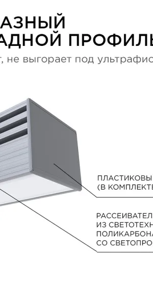 Профиль для светодиодной ленты Apeyron (08-10) 2 м П-образный