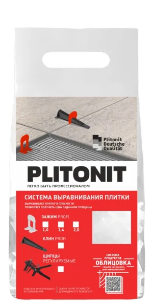 Система выравнивания плитки Plitonit 1,4 мм зажим ворота (500 шт.)