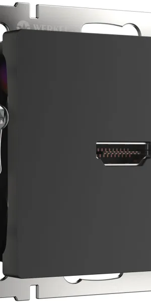 Розетка HDMI Werkel встраиваемая черная матовая (a051601)