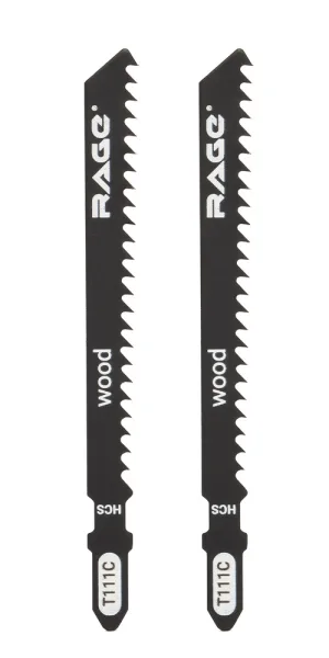 Пилки для лобзика Rage by Vira T111C (552025) по дереву L75 мм чистый рез (2 шт.)