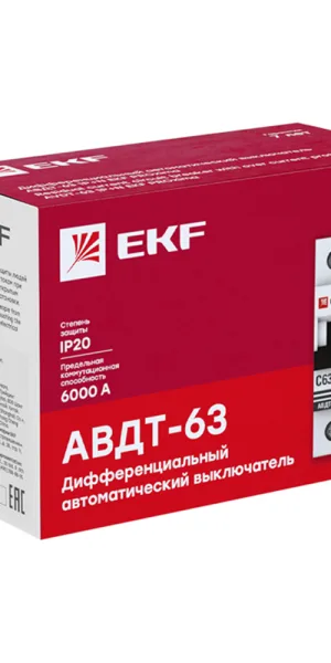 Автомат дифференциальный EKF PROxima АВДТ-63 16А 1P+N тип A 30 мА 6 кА (DA63-16-30)