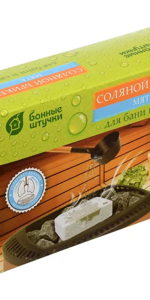 Соляной брикет для бани и сауны Банные штучки Мята (32402)