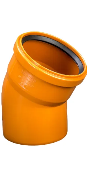 Отвод Lammin d110 мм 30° пластиковый для наружной канализации