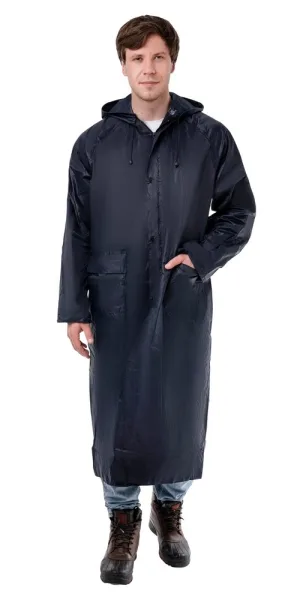 Плащ влагозащитный унисекс нейлон с ПВХ покрытием КМ (one size) рост 180-186 см синий