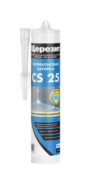 Герметик силиконовый затирка Церезит CS 25 № 55 светло-коричневый 280 мл