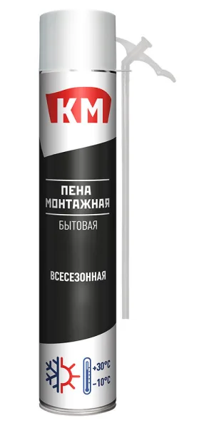 Пена монтажная бытовая КМ 40+ всесезонная 765 мл