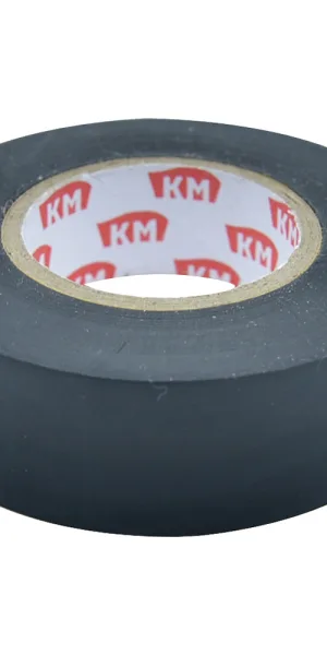 Изолента КМ ПВХ черная 19 мм 20 м односторонняя