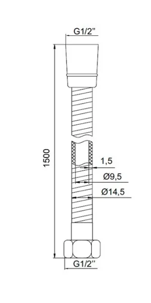 Шланг для душа Iddis 2000 мм пластик хром (A5061120)