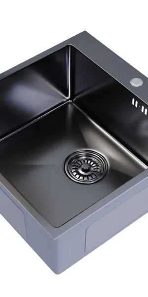 Мойка для кухни Mixline Pro 50х50х20 см врезная с сифоном сталь графит (547230)