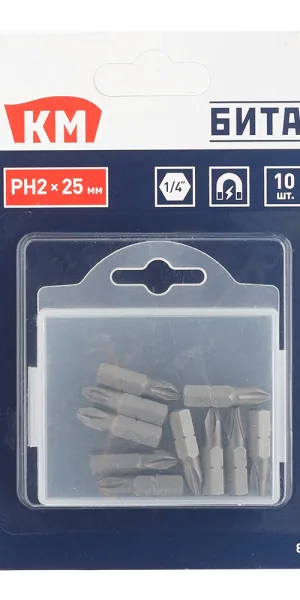Бита КМ (815718) PH2 магнитная 25 мм (10 шт.)