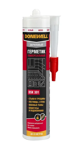 Герметик акриловый универсальный DoneWell DSK-301 белый 260 мл