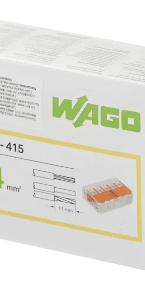 Клемма на 5 проводов Wago 0,14-4 кв.мм с рычажками без пасты (25 шт.) (221-415)