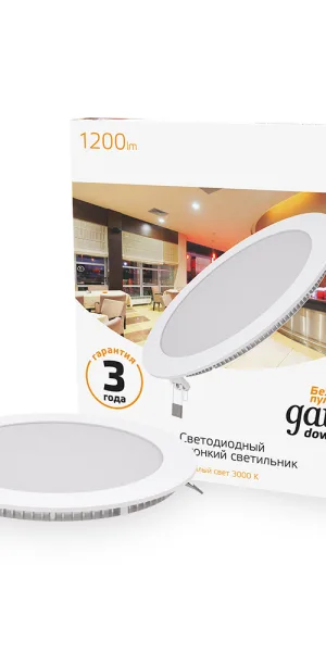 Светильник встраиваемый светодиодный белый 18 Вт 3000К IP20 Gauss Slim ДВО (939111118)