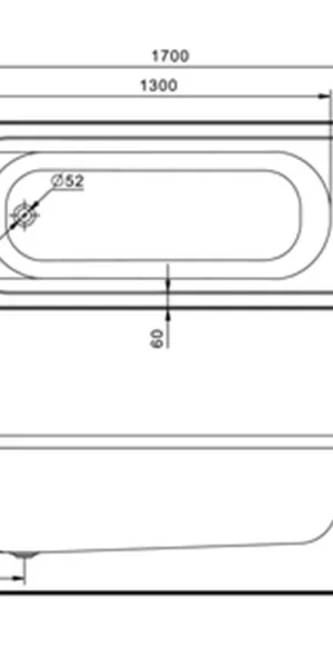 Ванна акриловая Santek Ламма 170х70 см без ножек (1.WH50.1.747)