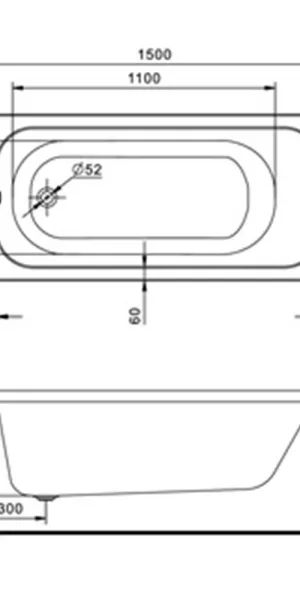 Ванна акриловая Santek Ламма 150х70 см без ножек (1.WH50.1.746)