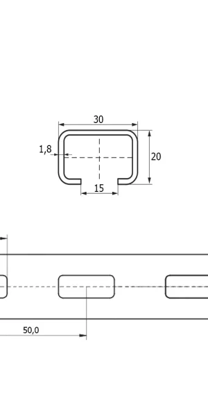 Профиль монтажный для труб Walraven BIS RapidRail 30х20х1,8х2000 мм (6505015R-D)
