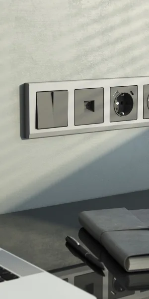 Розетка Werkel встраиваемая графит матовый со шторками с USB-A/ Type-C (a063106)