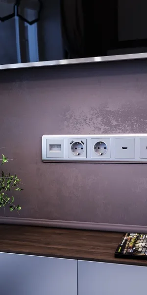 Розетка HDMI Werkel встраиваемая серебряная (a039268)