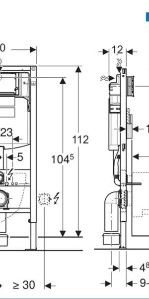 Инсталляция Geberit Sigma Duofix для подвесного унитаза без кнопки (111.300.00.5)