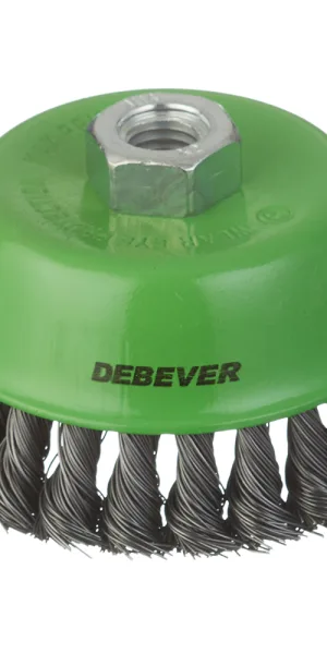 Корщетка для УШМ и УПМ Debever витая жесткая чашеобразная d100 мм М14 сталь