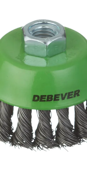 Корщетка для УШМ и УПМ Debever витая жесткая чашеобразная d75 мм М14 сталь