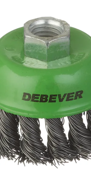 Корщетка для УШМ и УПМ Debever витая жесткая чашеобразная d65 мм М14 сталь