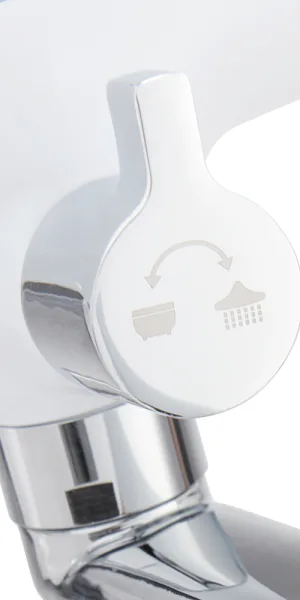 Смеситель для ванны Lavelly White Modern хром/белый однорычажный с длинным изливом с лейкой (623748)